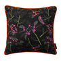 Hydrangea Black Botanical Patterned Cotton Cushion, thumbnail 2 of 7