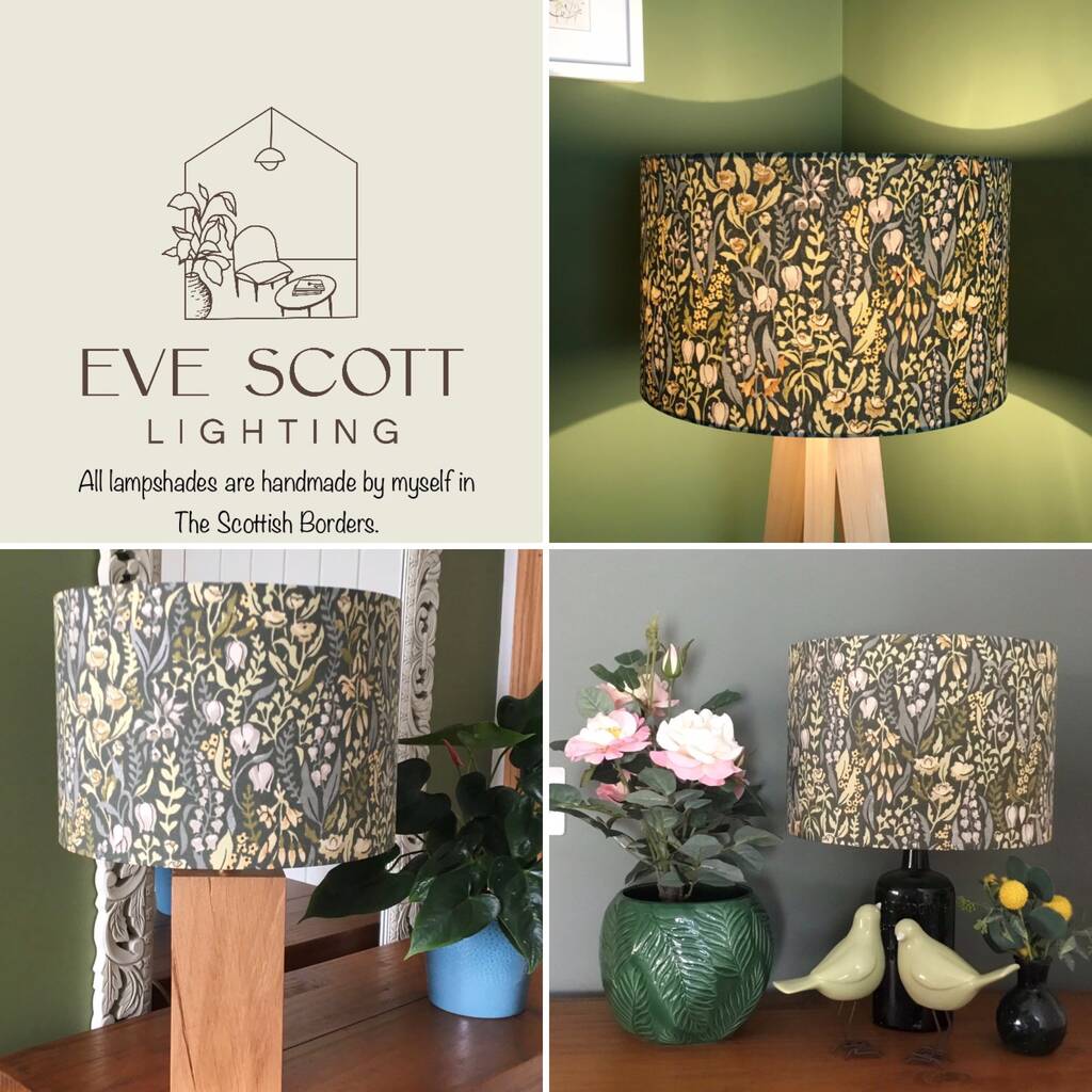 green floral lampshade