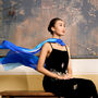 100% Mulberry Silk Scarf, Ombre Royal Blue White In Gift Box, thumbnail 2 of 11