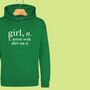 'Girl: Noise With Dirt' Definition Hoodie Jumper For Girls, thumbnail 6 of 12