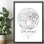 Personalised Engagement Gift, She Said Yes Print, thumbnail 1 of 4