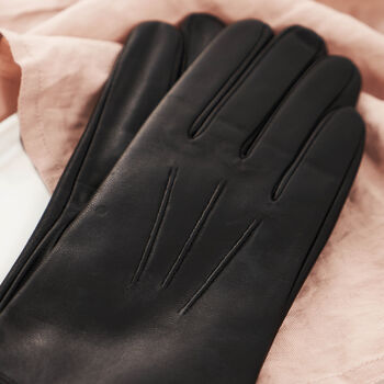 Stitch Detail Leather Gloves, 3 of 4