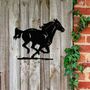 Running Horse Metal Garden Art, Outdoor Wall Decor For Garden Or Patio, thumbnail 2 of 12