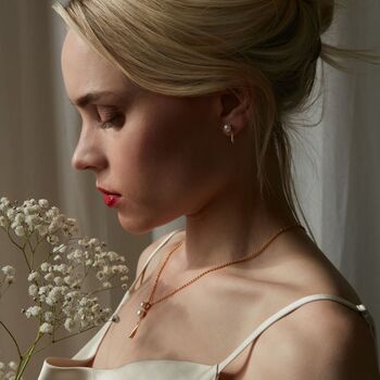 Royal Pearl Earrings In Gold Vermeil, 2 of 4