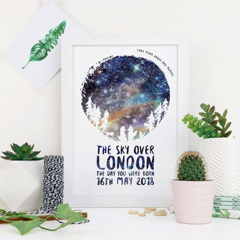Family Of Wolves Personalised Star Map Print, 2 of 3