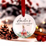 Baby Girl First Christmas Personalised Ceramic Bauble, thumbnail 6 of 8