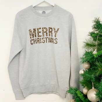 Merry Christmas Animal Print Christmas Sweatshirt, 2 of 2