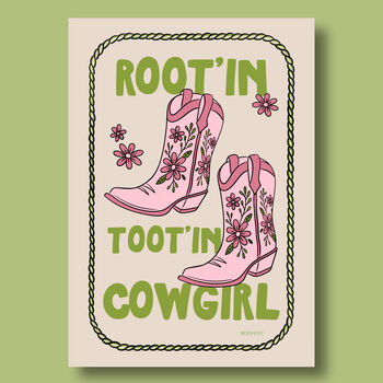 Root'in Toot'in Cowgirl Print, 7 of 8