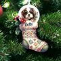 Personalised Shih Tzu Christmas Stocking Bauble, thumbnail 1 of 2