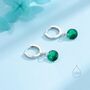 Dangle Emerald Green Cz Huggie Hoop Earrings, thumbnail 4 of 11