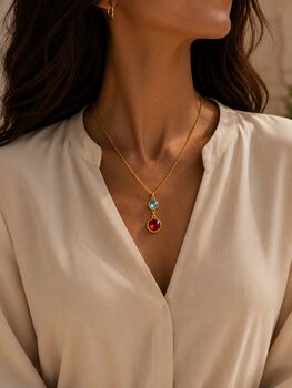 Personalised Create Your Own Mother And Children Birthstones Necklace, 3 of 8