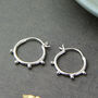 Tiny Hoop Sterling Silver Earrings With Ball Dots, thumbnail 4 of 10