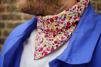 Mens Mixed Ditzy Floral Cotton Neckerchief, 8 of 12