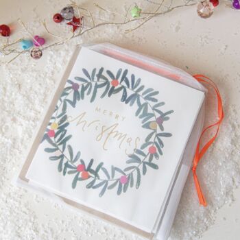 Eight Luxury Wreath Charity Christmas Cards, 2 of 3