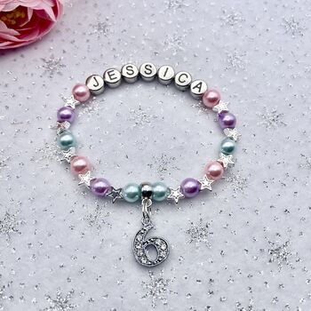 Personalised Birthday Bracelet Age Charm Bracelet, 3 of 12