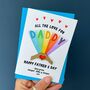 All The Love For Daddy Rainbow Card With 3D Heart Hands, thumbnail 2 of 5