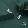 Sterling Silver Blue Enamel Budgie Stud Earring, thumbnail 5 of 12