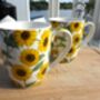 Set Of Four China Aspen Mugs In Sunflower Design, thumbnail 8 of 12