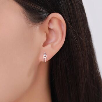 Sterling Silver Full Human Skeleton Stud Earrings, 4 of 12