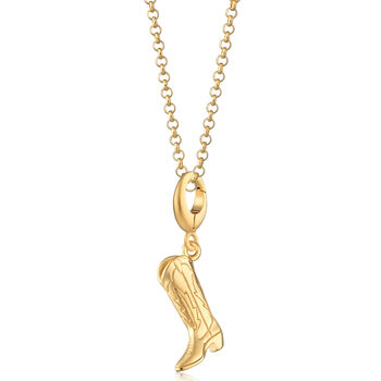 Cowboy Boot Charm Necklace, Sterling Silver Or Gold Plated, 4 of 9