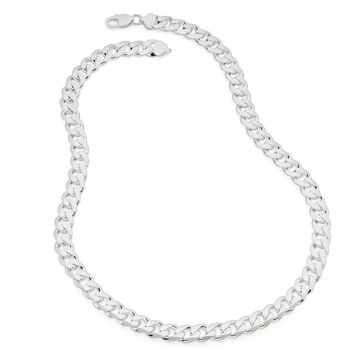 Sterling Silver Curb Chain 9mm Necklace 22 Inch, 4 of 4