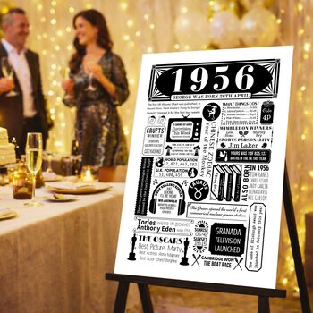 1956 Personalised 70th Birthday Fact Poster, 3 of 9