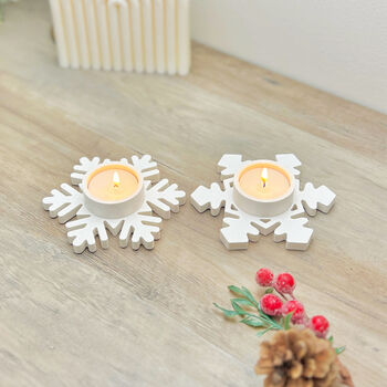 Christmas Snowflake Candle Holder And Tealight Holder, 5 of 9