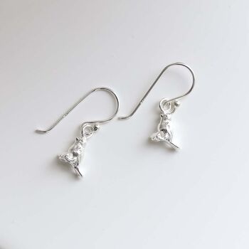 Sterling Silver Little Bird Dangly Earrings, 6 of 10