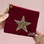 Personalised Velvet Beaded Star Pouch With Initial Charm, thumbnail 2 of 3