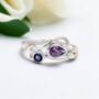 Amethyst And Iolite Organic Ring In Sterling Silver, thumbnail 1 of 5