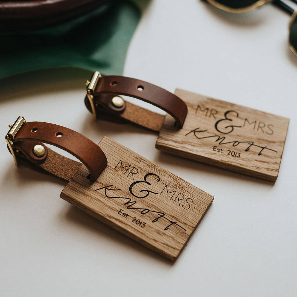 Personalised Wooden Luggage Tags Wedding By Create Gift Love