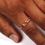 Sterling Silver Moon Star Constellation Adjustable Ring, thumbnail 2 of 7