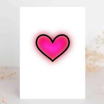 Pink Glowing Love Heart Valentine's Card, 5 of 5