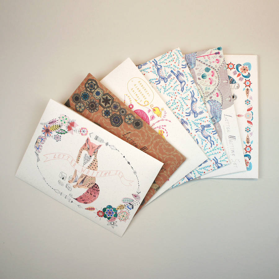 letter writing set by prism of starlings