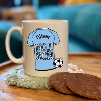 Personalised No.One Relative Football Shirt Mug, 3 of 8