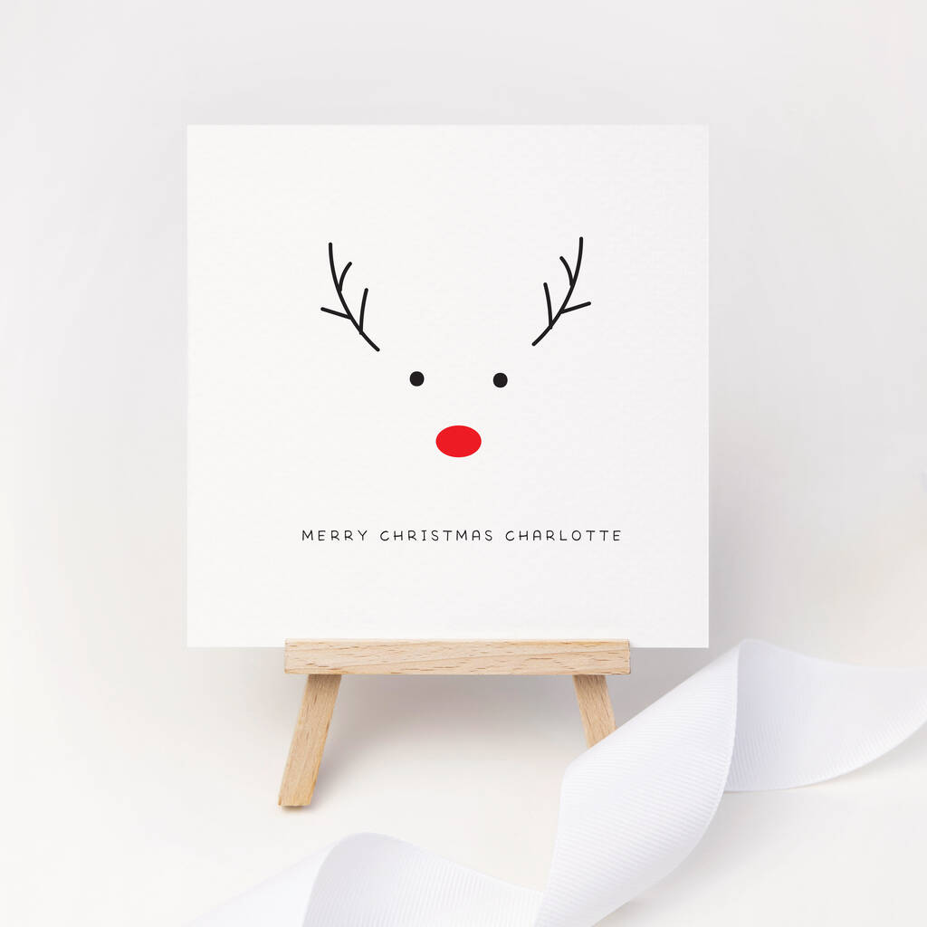 Personalised Rudolf Christmas Card, 1 of 4