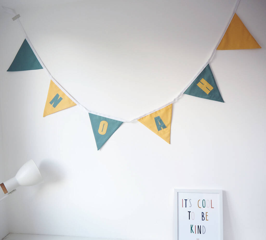 Personalised Cotton Name Bunting By Brown Betty Blue