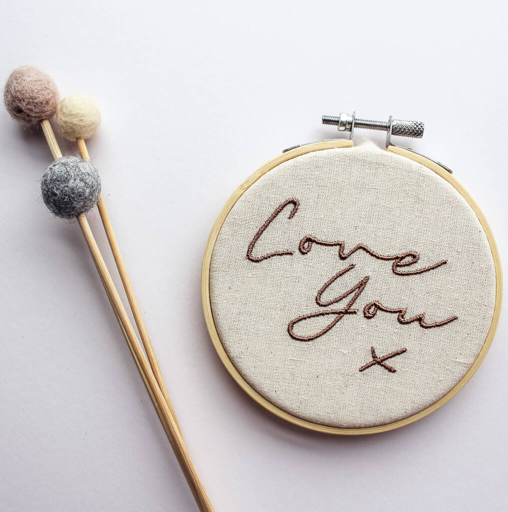 'Love You' Embroidery Decoration, 1 of 6