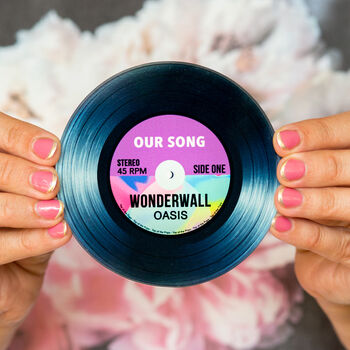 Personalised Vinyl Record 'Our Song' Coaster, 3 of 8