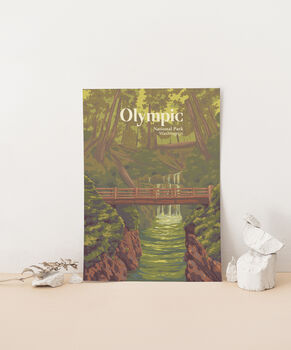 Olympic National Park USA Travel Poster Art Print, 3 of 8