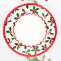 Holly Large Dinner Paper Plate Set 10 Eco Friendly Christmas Party, thumbnail 2 of 4