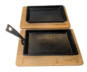 Cast Iron Fajita Sizzler Pan + Wooden Boards Two Pack, 7 of 7