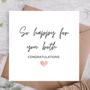 So Happy For You Both Congrats Card | Wedding Card, thumbnail 1 of 3
