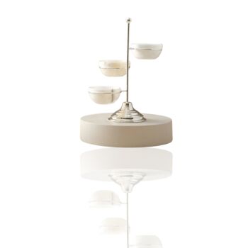 Handmade Three Bowl Marble And Silver Serving Stand, 2 of 2