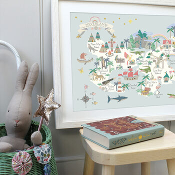 Peter Pan's Map Of Neverland Children's Print, 2 of 7