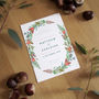 Autumn Wreath Save The Date Card, thumbnail 2 of 3