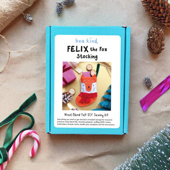 Sew Your Own Felix Fox Stocking Felt Sewing Kit, 2 of 8