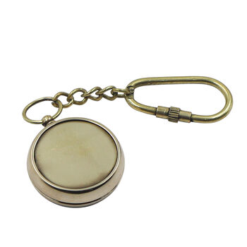 Personalised Brass Compass Keyring, 10 of 12