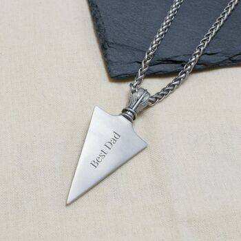 Personalised Men's Tribal Arrowhead Necklace, 2 of 3