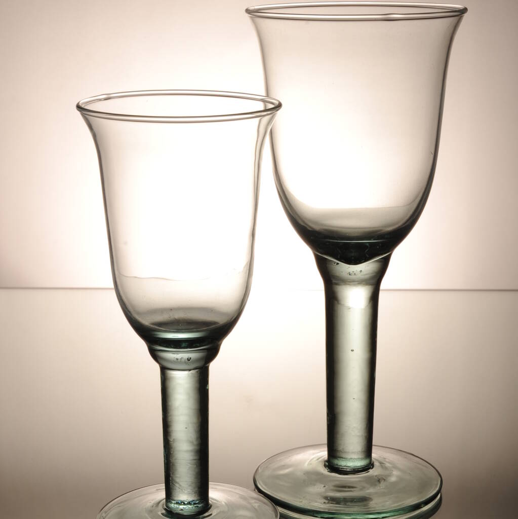 Recycled Glass Wine Glasses 'Campanillo' Set By The Recycled Glassware Co